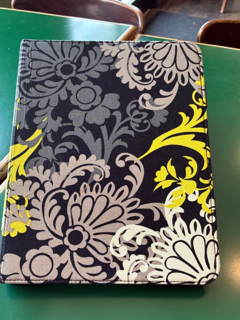 Vera Bradley Black, Gray & Yellow Floral Tablet Folio